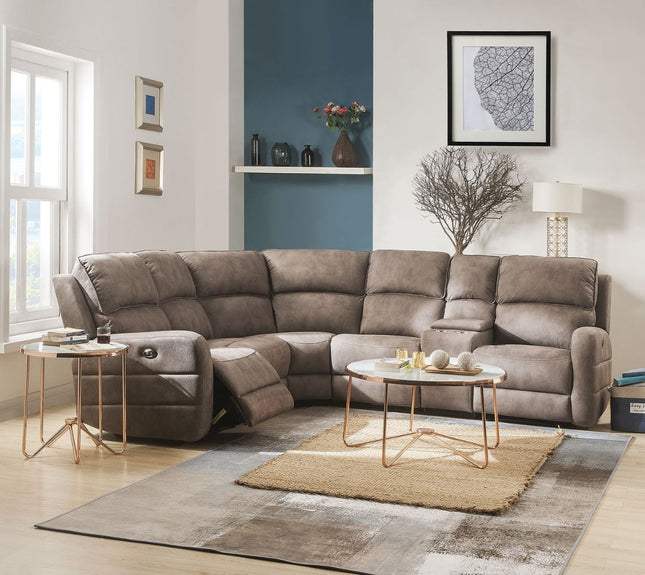 Olwen - Sectional Sofa - Mocha Nubuck - Tony's Home Furnishings