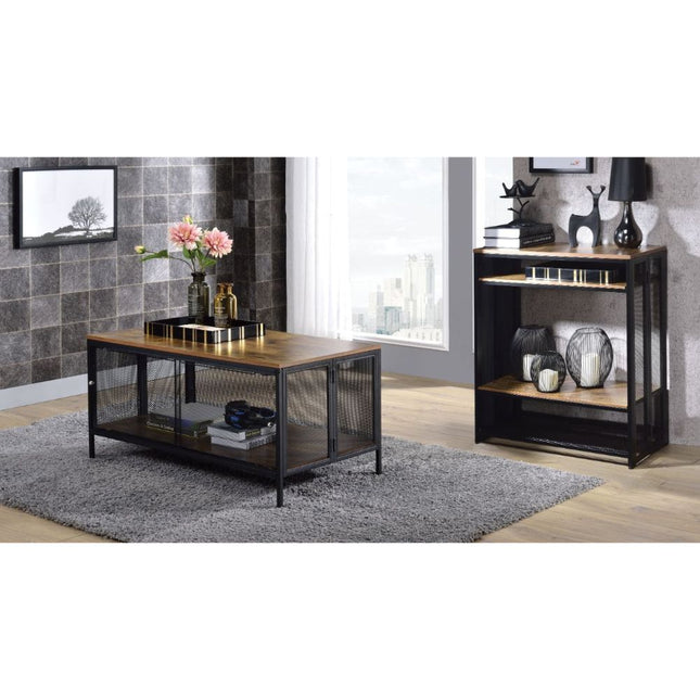 Winam - Coffee Table - Antique Oak & Black - Tony's Home Furnishings