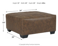 Thumbnail for Abalone - Chocolate - Oversized Accent Ottoman - Tony's Home Furnishings