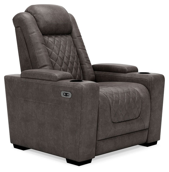 Hyllmont - Gray - Pwr Recliner/Adj Headrest Ashley Furniture 