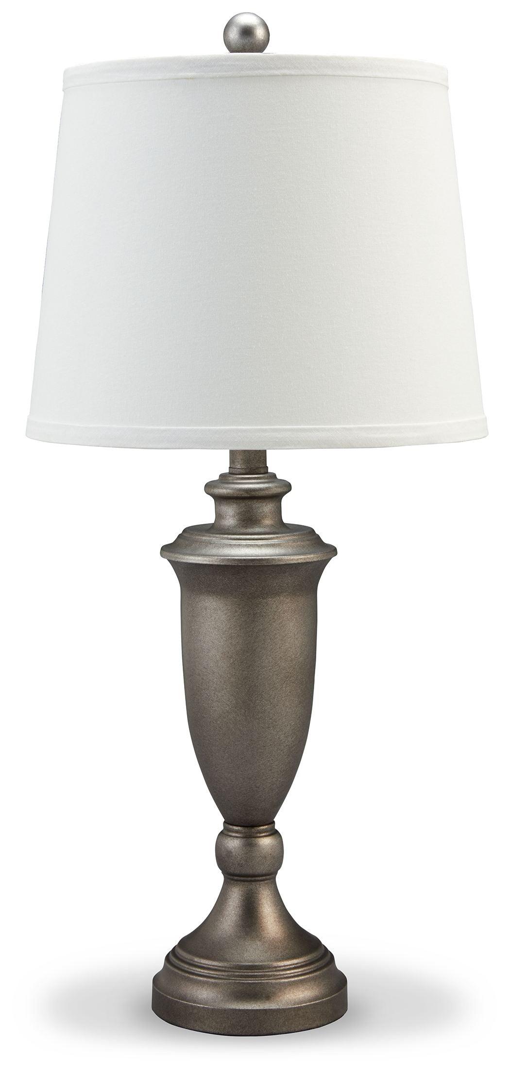 Doraley - Antique Silver Finish - Metal Table Lamp (Set of 2) Tony's Home Furnishings Furniture. Beds. Dressers. Sofas.