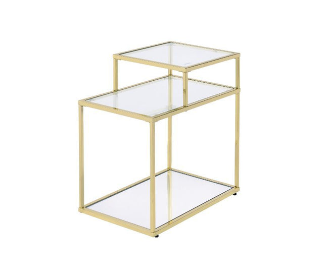 Uchenna - Accent Table - Clear Glass & Gold Finish - 23" - Tony's Home Furnishings