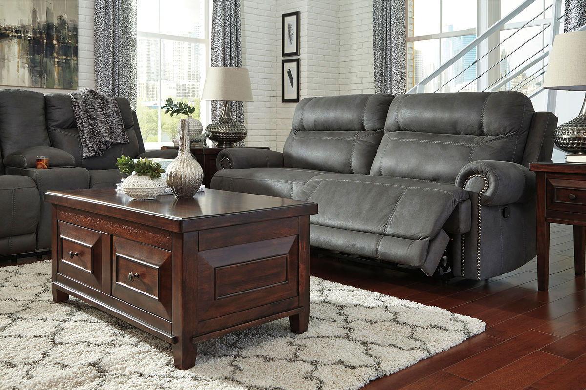 Austere - Gray - 2 Pc. - Reclining Sofa, Loveseat Tony's Home Furnishings Furniture. Beds. Dressers. Sofas.