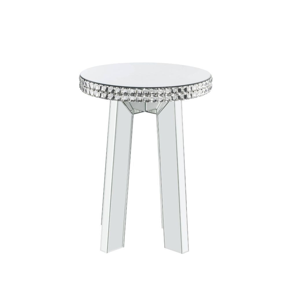 Lotus - End Table - Mirrored & Faux Crystals - Tony's Home Furnishings