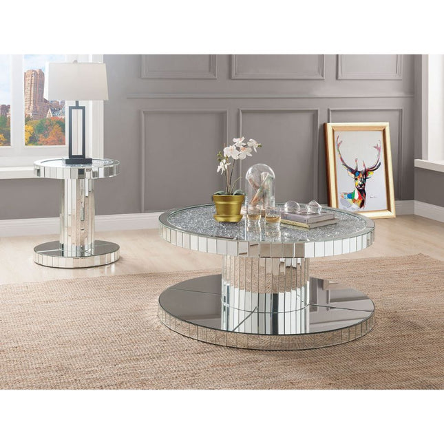 Ornat - Coffee Table - Mirrored & Faux Stones - Tony's Home Furnishings