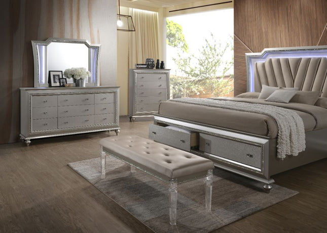 Kaitlyn - Bench - PU & Clear Acrylic - Tony's Home Furnishings