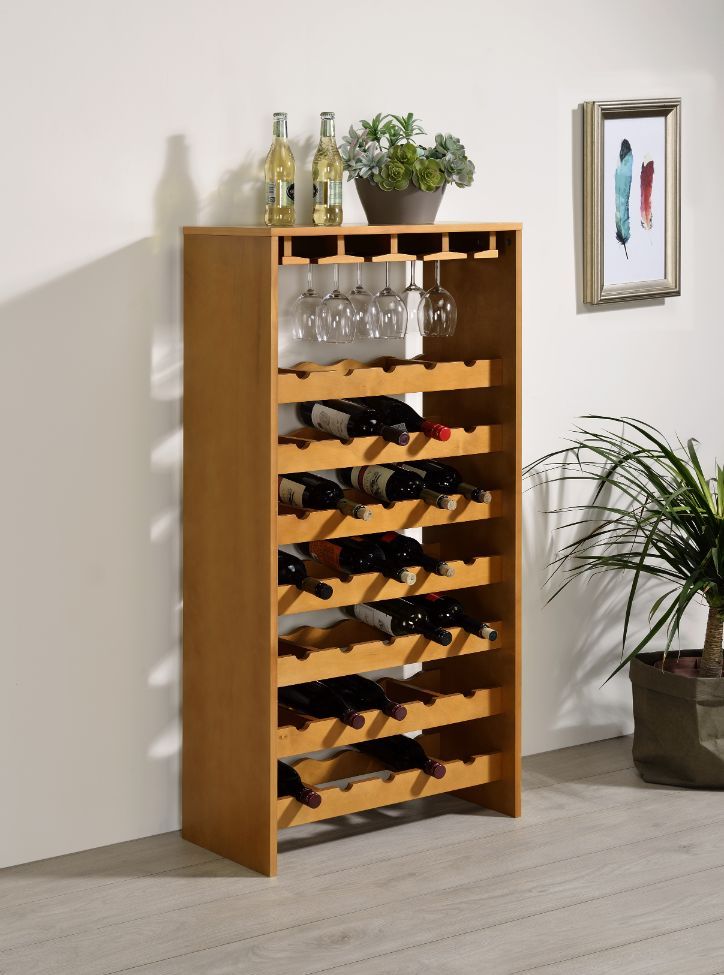 Hanzi - Wine Cabinet - Oak Finish - Tony's Home Furnishings