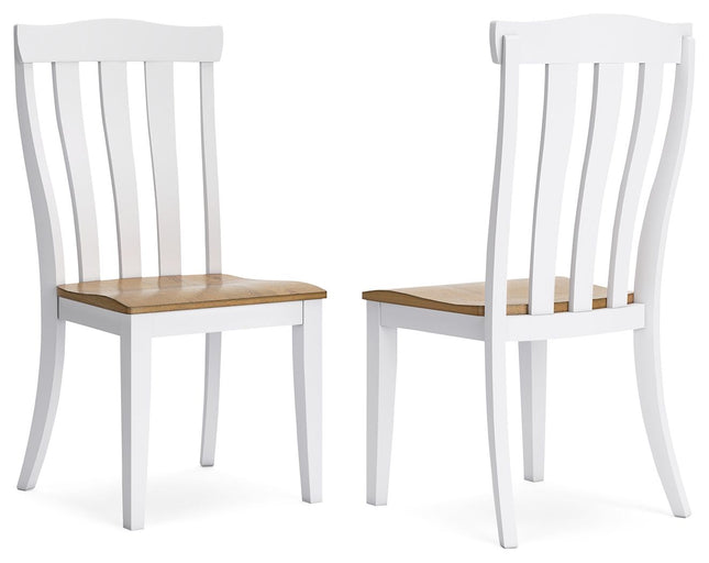 Ashbryn - White / Natural - Dining Room Side Chair (Set of 2) - Tony's Home Furnishings