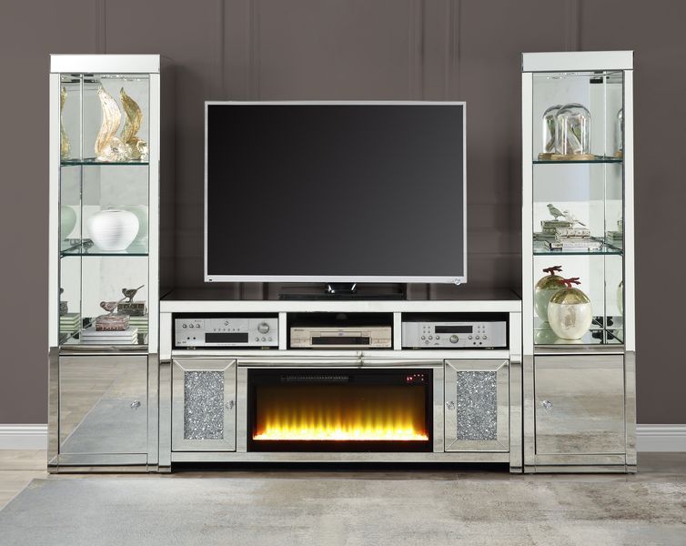 Noralie - TV Stand - Mirrored & Faux Diamonds - 30" - Tony's Home Furnishings