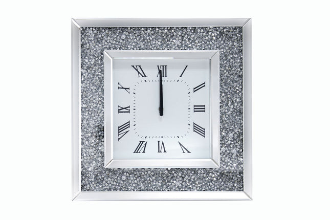 Noralie - Wall Clock - Mirrored & Faux Diamonds - 20" - Tony's Home Furnishings