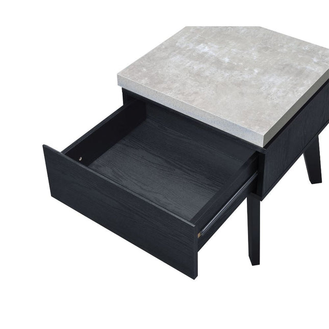 Magna - End Table - Faux Concrete & Black - Tony's Home Furnishings