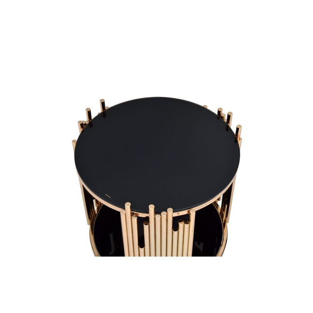 Tanquin - End Table - Gold & Black Glass - Tony's Home Furnishings