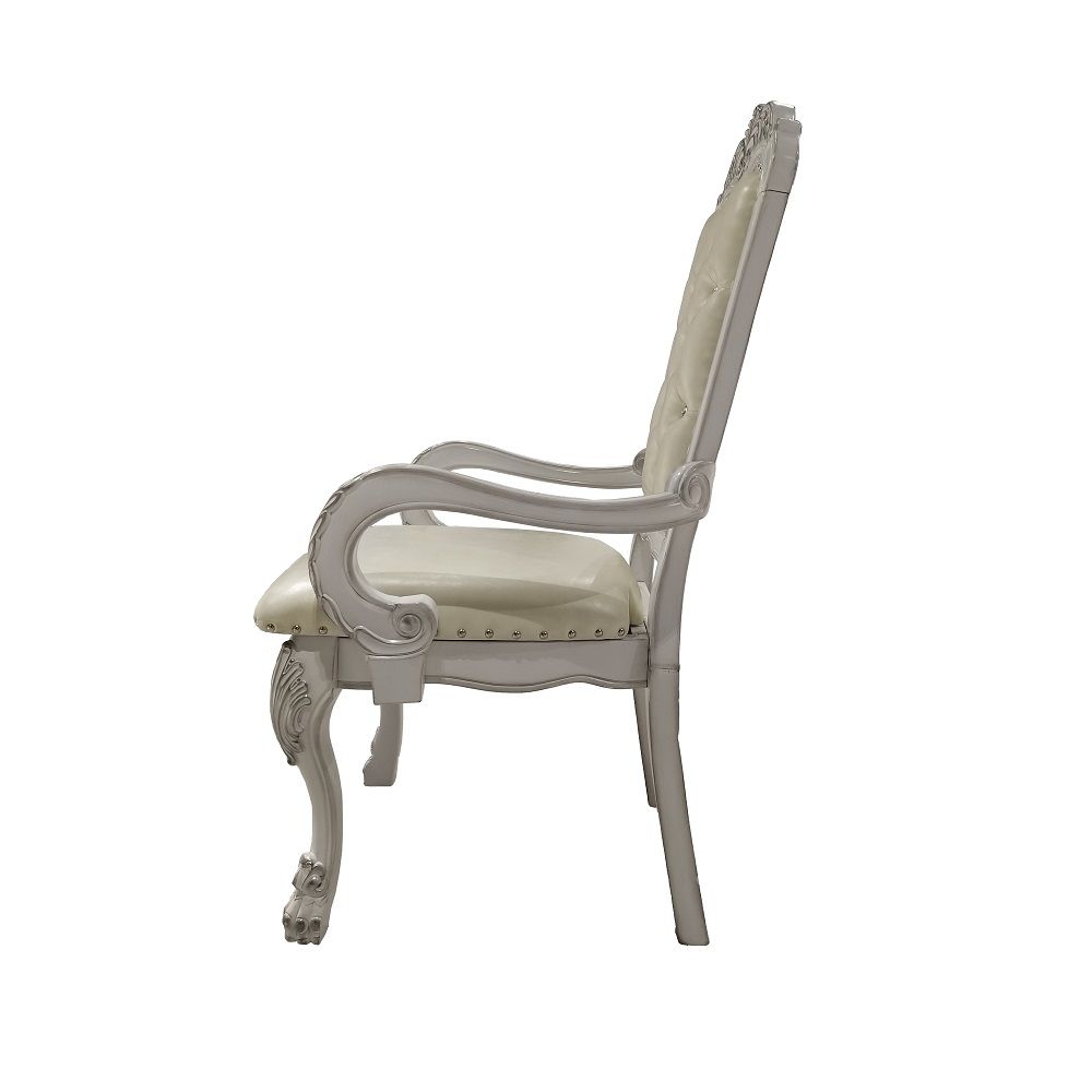 Dresden - Arm Chair (Set of 2) - PU & Bone White Finish - Tony's Home Furnishings