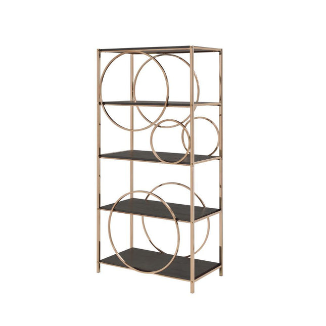 Hudice - Bookshelf - Black Oak & Champagne - Tony's Home Furnishings