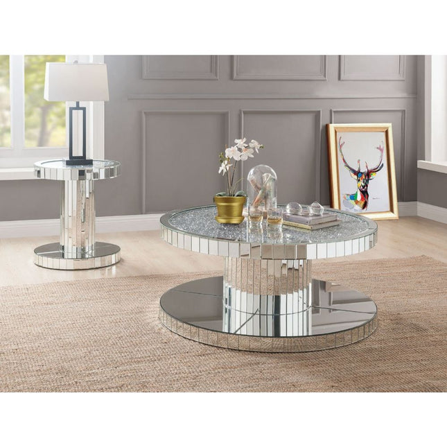 Ornat - Coffee Table - Mirrored & Faux Stones - Tony's Home Furnishings