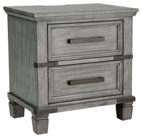 Thumbnail for Russelyn - Gray - Two Drawer Night Stand Tony's Home Furnishings Furniture. Beds. Dressers. Sofas.