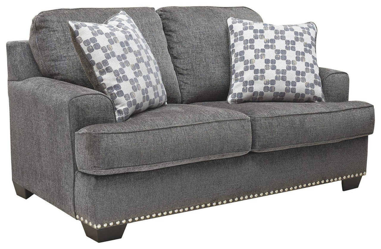 Locklin - Carbon - Loveseat Tony's Home Furnishings Furniture. Beds. Dressers. Sofas.