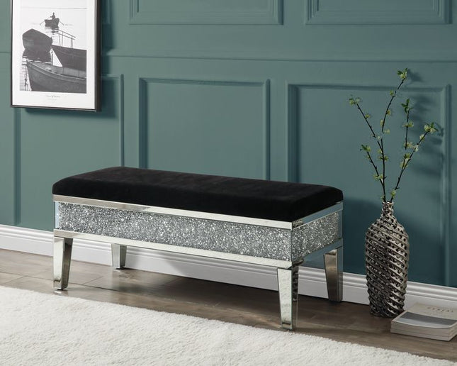 Noralie - Bench - Mirrored & Faux Diamonds - 19" - Tony's Home Furnishings