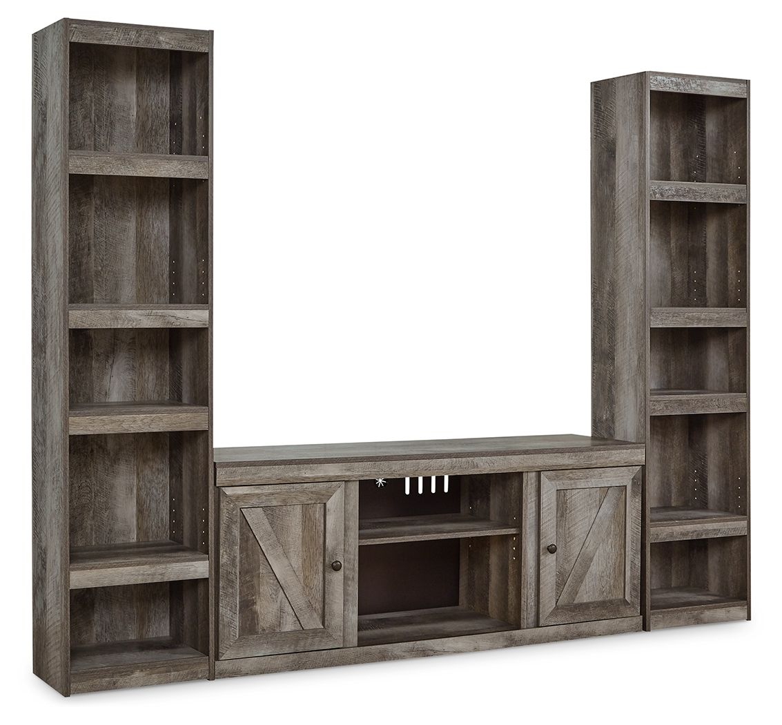 Wynnlow - Gray - 3-Piece Entertainment Center Tony's Home Furnishings Furniture. Beds. Dressers. Sofas.