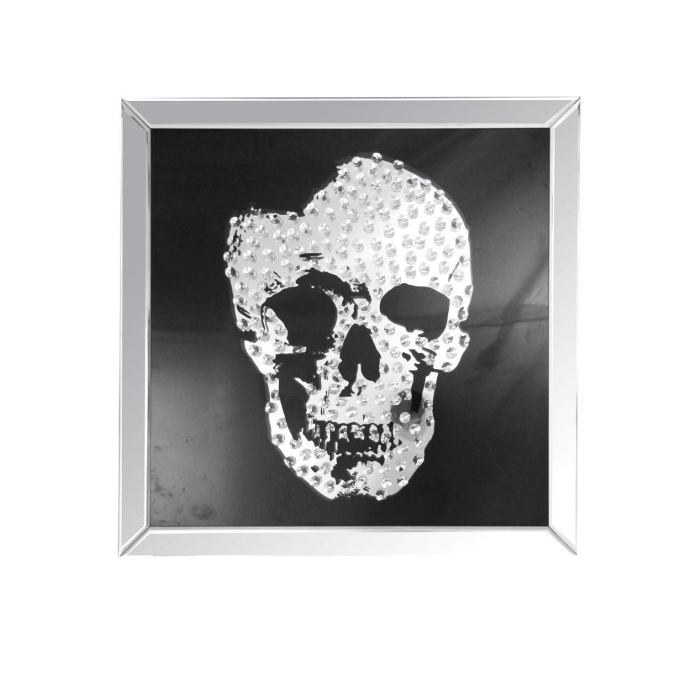 Nevina - Wall Art - Mirrored & Faux Crystal Skull - Tony's Home Furnishings