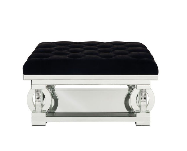 Lotus - Ottoman - Mirrored & Faux Diamonds - Tony's Home Furnishings