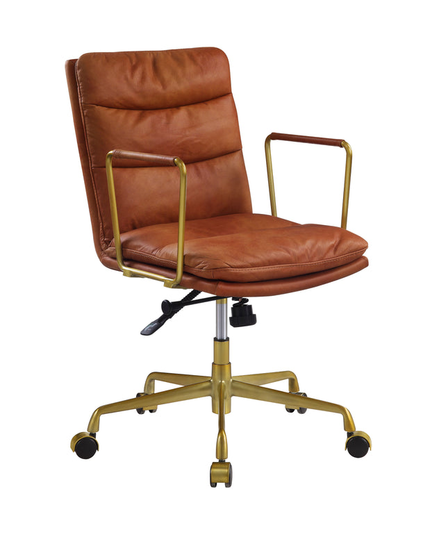 Dudley - Executive Office Chair - Rust Top Grain Leather - Tony's Home Furnishings