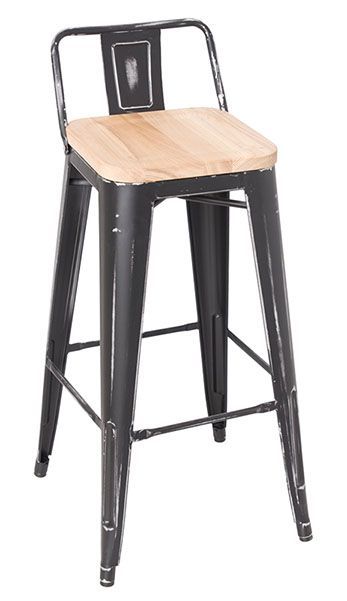 Gaius - Bar Stool (Set of 2) - Ash & Antique Black - Tony's Home Furnishings