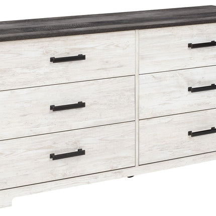 Shawburn - White / Black / Gray - Six Drawer Dresser - Pewter-tone Pulls Signature Design by Ashley® Yakima WA