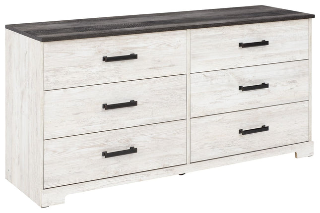 Shawburn - White / Black / Gray - Six Drawer Dresser - Pewter-tone Pulls Signature Design by Ashley® Yakima WA