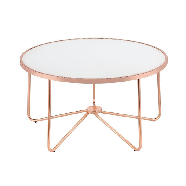 Alivia - Coffee Table - Rose Gold & Frosted Glass - Tony's Home Furnishings