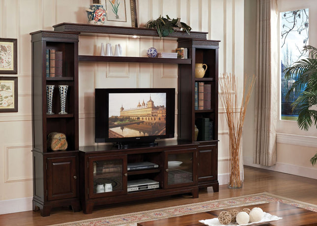 Halden - Entertainment Center - Merlot - Tony's Home Furnishings