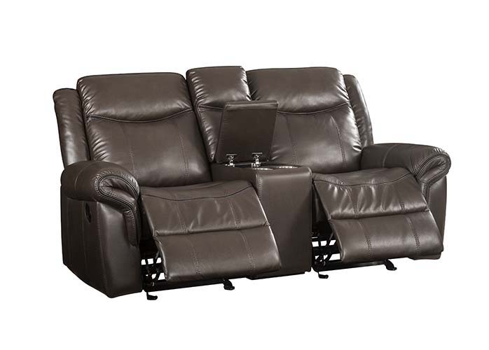Lydia - Loveseat - Brown Leather Aire - Tony's Home Furnishings