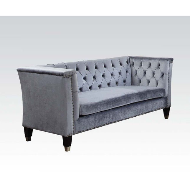 Honor - Loveseat - Blue-Gray Velvet - Tony's Home Furnishings