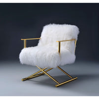 Thumbnail for Bagley - Accent Chair - Wool & Gold Brass - Tony's Home Furnishings