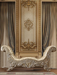 Thumbnail for Vatican - Bench - PU Leather, Light Gold & Champagne Silver Finish - Tony's Home Furnishings