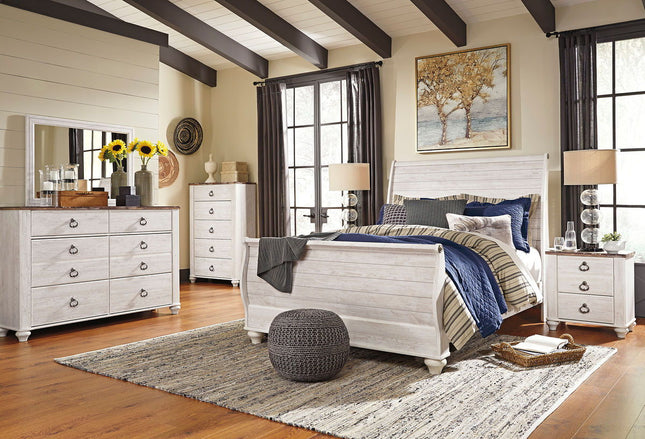 Willowton - Sleigh Bedroom Set - Tony's Home Furnishings