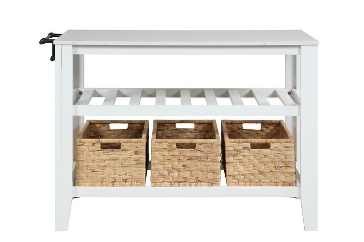 Sezye - Kitchen Island - White Finish - Tony's Home Furnishings