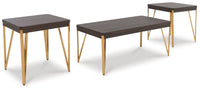 Thumbnail for Bandyn - Brown/champagne - Occasional Table Set (Set of 3) Tony's Home Furnishings Furniture. Beds. Dressers. Sofas.