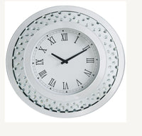 Nysa - Wall Clock - Mirrored & Faux Crystals - 20