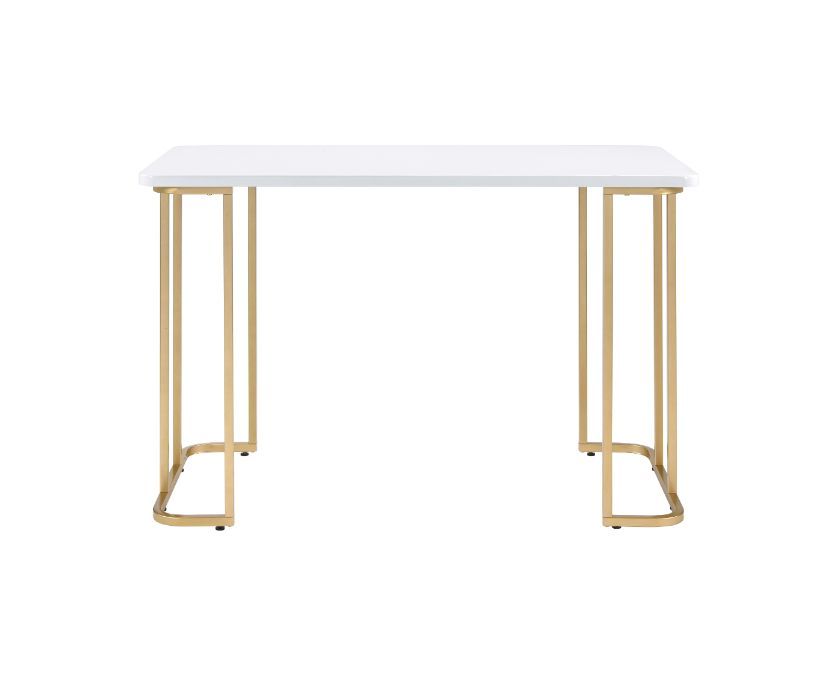 Estie - Writing Desk - White & Gold Finish - Tony's Home Furnishings