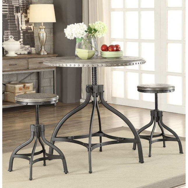 Fatima - Counter Height Set - Gray Oak & Metal - Tony's Home Furnishings