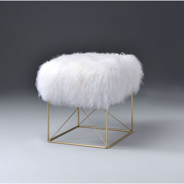 Bagley - Ottoman - Wool & Gold Brass - Tony's Home Furnishings