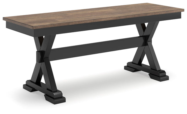 Wildenauer - Brown / Black - Large Dining Room Bench - Tony's Home Furnishings