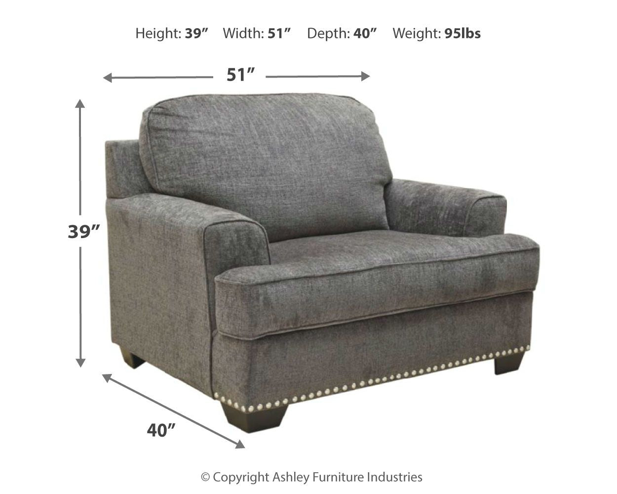 Locklin - Carbon - Chair And A Half - Tony's Home Furnishings