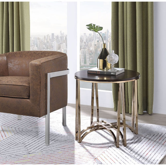 Novus - End Table - Walnut & Champagne - Tony's Home Furnishings