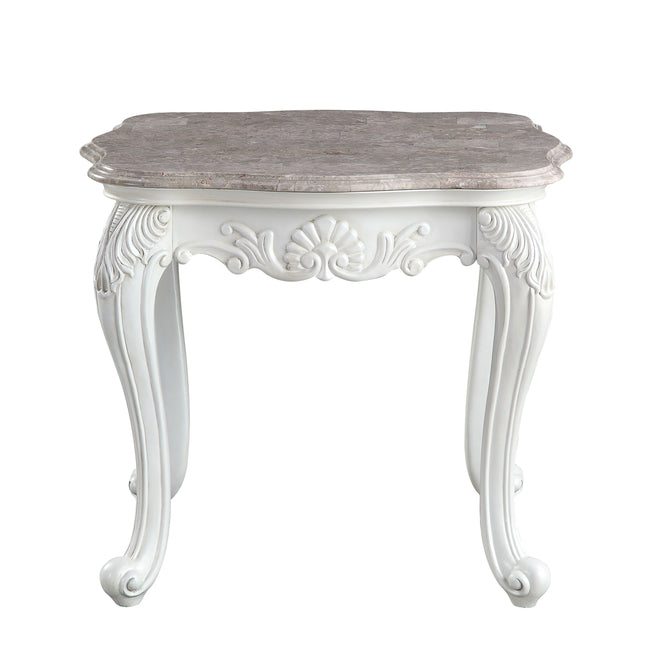 Ciddrenar - End Table - Marble Top & White Finish - Tony's Home Furnishings