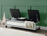 Noralie - Bench - Mirrored & Faux Diamonds - 16