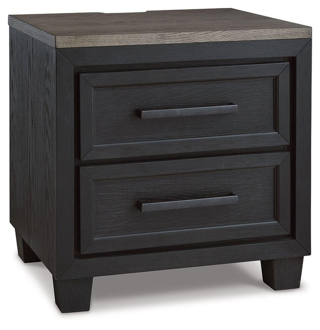 Foyland - Black / Brown - Two Drawer Night Stand Signature Design by Ashley® 