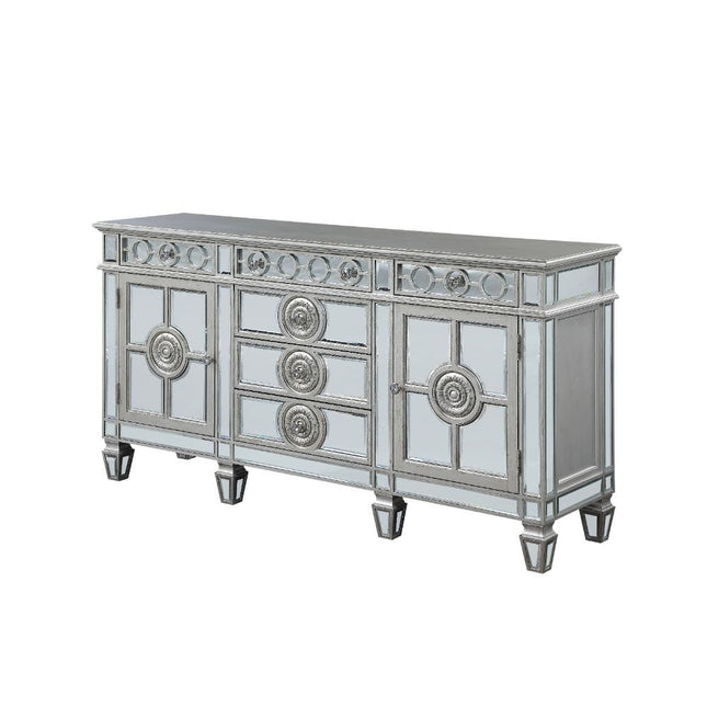 Varian - Server - Mirrored & Antique Platinum - 36" - Tony's Home Furnishings