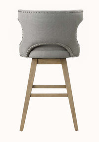 Thumbnail for Everett - Bar Chair (Set of 2) - Fabric & Oak - Tony's Home Furnishings
